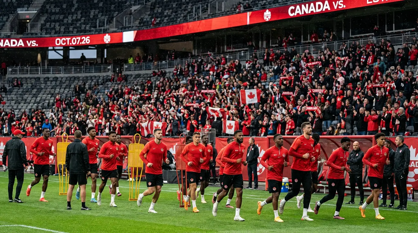 La nazionale canadese, padrona di casa del Mondiale 2026, in campo