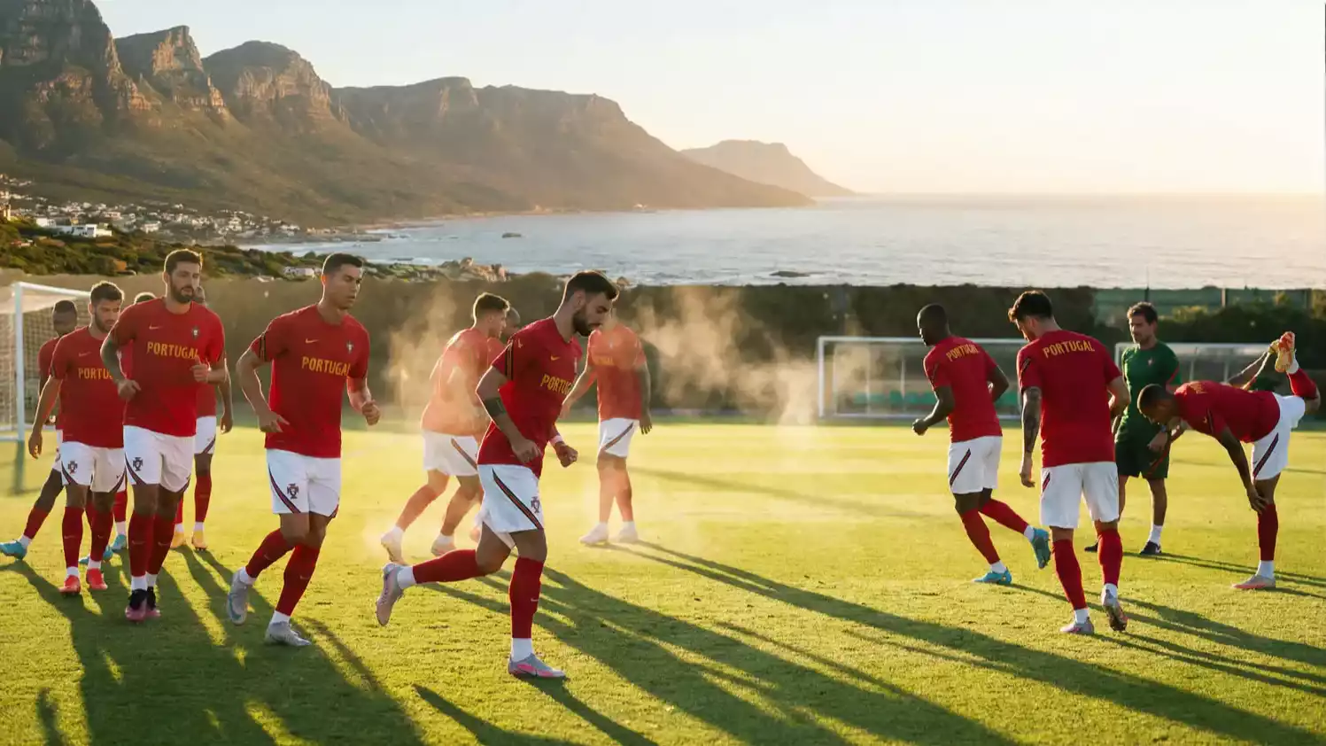 La nazionale portoghese in allenamento per il Mondiale FIFA 2026