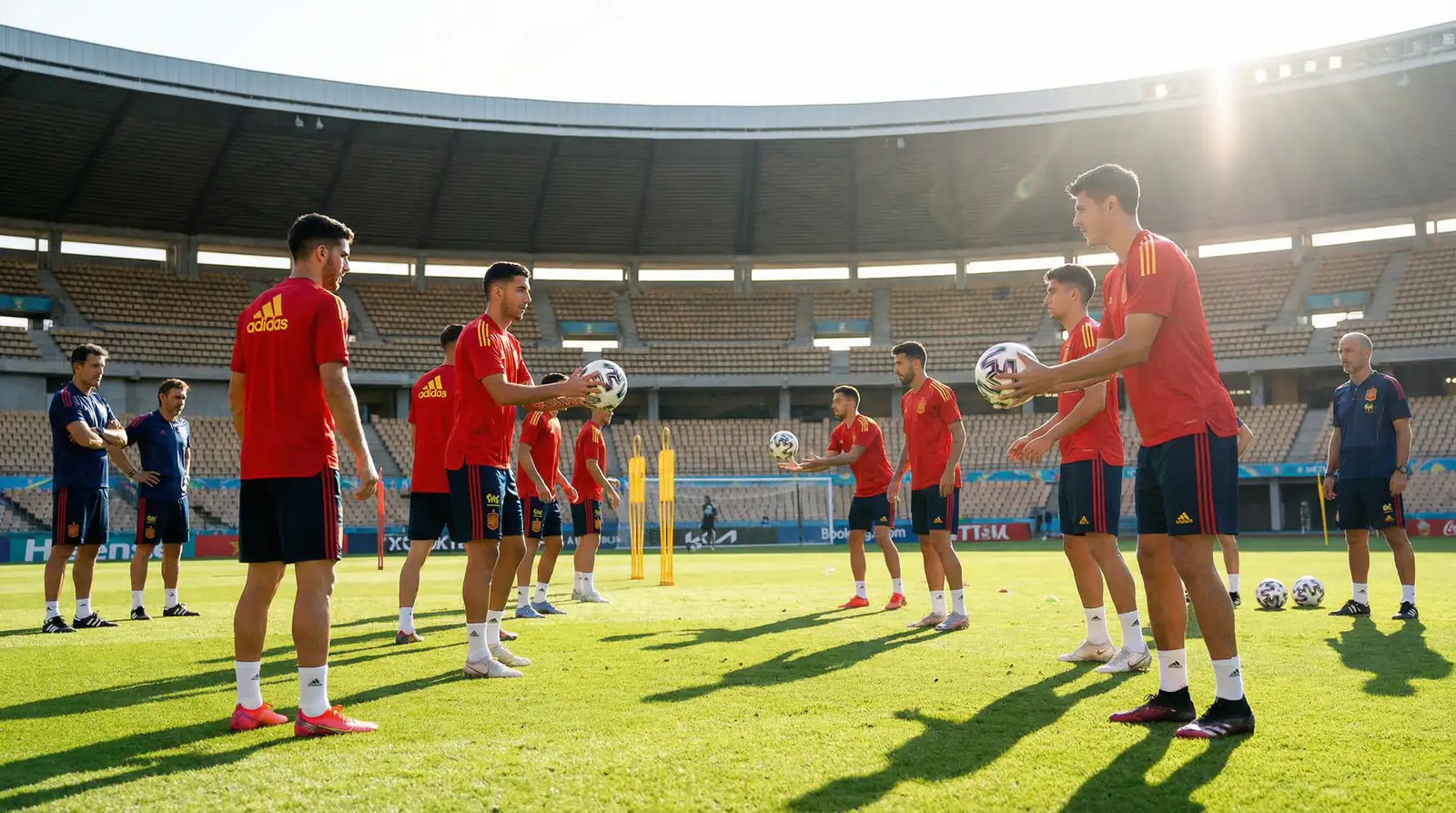 La Roja spagnola in allenamento prima del Mondiale FIFA 2026
